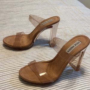 Tan and clear Steve Madden heels